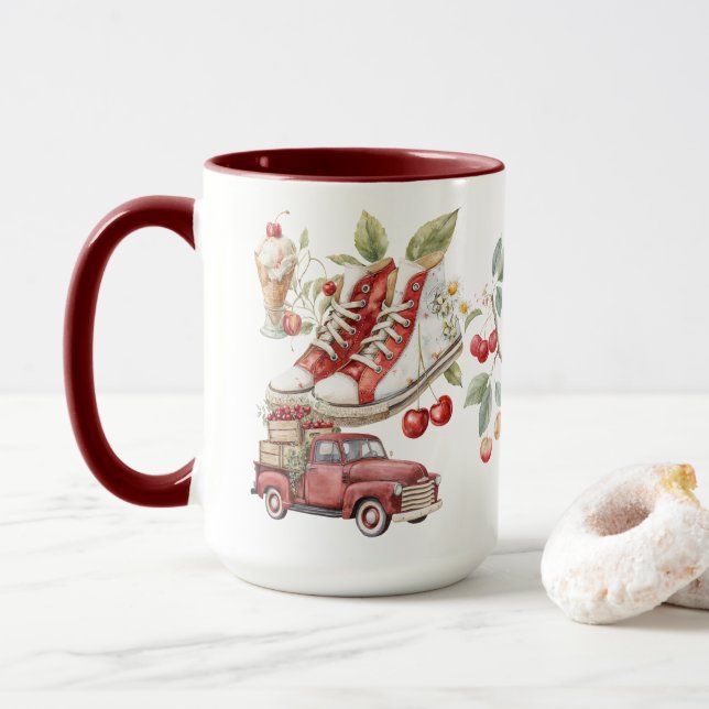 Süße Sommerkirschen Tasse (Mit Donut)