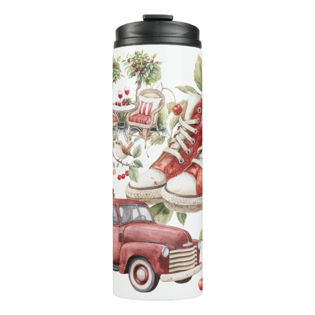 Süße Sommerkirschen Thermosbecher (Vorderseite)