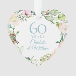 Süße Sommerrosen-Girlande 60. Hochzeitstag Ornament