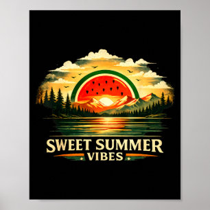 Süße Sommerstimmung Wassermelone Sonnenuntergang N Poster