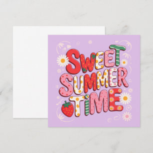 Süße Sommerzeit Coquette Erdbeere Retro Strand  Einladung