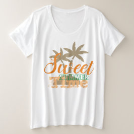 Süße Sommerzeit farbenfrohe Sommervibes Frauen Große Größe T-Shirt