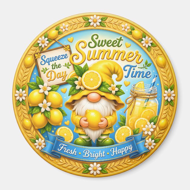 Süße Sommerzeit-Gnom Magnet (Vorne)