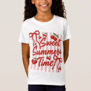 Süße Sommerzeit Kirsche Kokette Schleife PNG T-Shirt