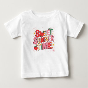 Süße Sommerzeit Kokette Erdbeere Retro-Strand  Baby T-shirt