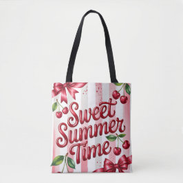 Süße Sommerzeit Rote Kirschen und rosa Schleifen