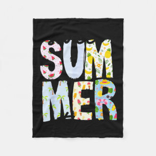 Süße Sommerzeit Sommer Vibes Frauen Kinder Lustig Fleecedecke