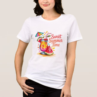 Süße Sommerzeit T-Shirt - Glückliches Warmwetter Tri-Blend Shirt