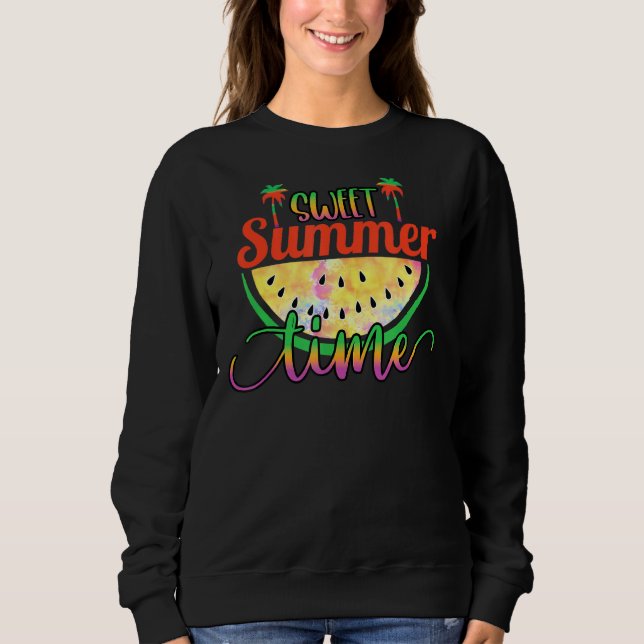 Süße Sommerzeit Watermelon Palm Trek Sommerspass Sweatshirt (Vorderseite)