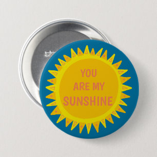 SÜSSE SONNE Gelb Blau DU BIST MEIN Sonnenschein Button