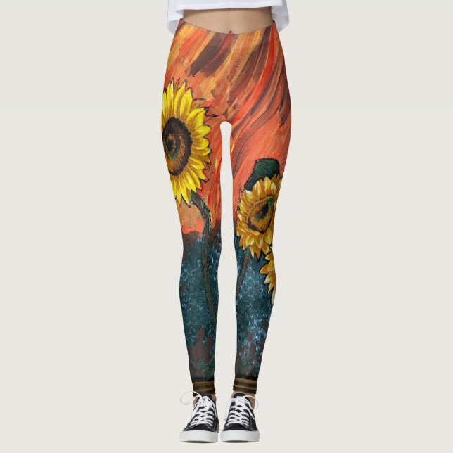 Süße Sonnenblume Leggings (Vorderseite)
