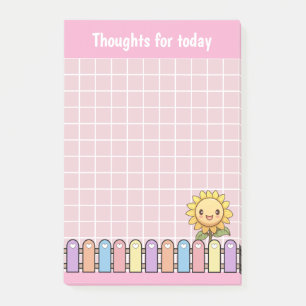Süße Sonnenblume Rosa Gedanken für heute Post-it Klebezettel