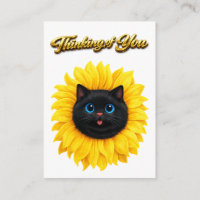 Süße Sonnenblume Schwarze Katzengesicht Denkt an D
