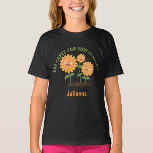 Süße Sonnenblumen Gott sorgt Bibelvers T-Shirt