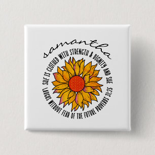 Süße Sonnenblumen-Schrift Bibelvers Button