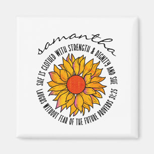 Süße Sonnenblumen-Schrift Bibelvers Magnet