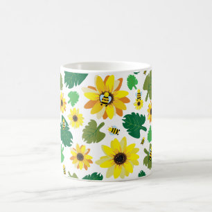 Süße Sonnenblumenbiene Kaffeetasse