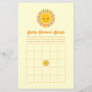 Süße Sonnengelb- und Orange-Baby-Shower-Bingo-Spie