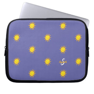 Süße Sonnenschein Glückliches Gesicht Name Initial Laptopschutzhülle