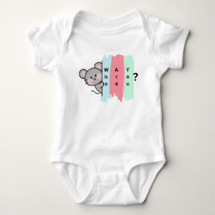 Süße spähende Maus "Wer bist du?" Lustiges Baby Strampler