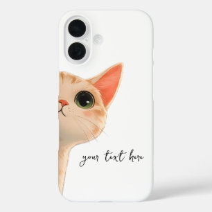 Süße spähende orange Tabby-Katze mit individuellem iPhone 16 Hülle
