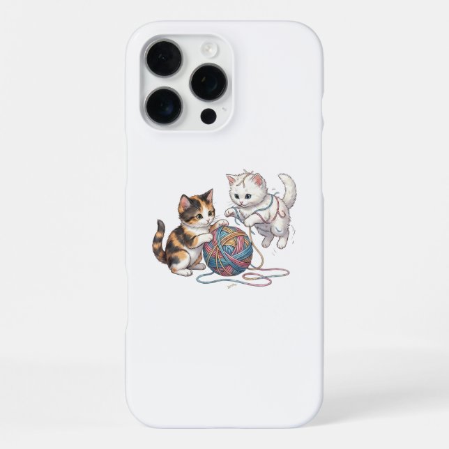 Süße spielende Kätzchen mit Garnball iPhone-Hülle iPhone Hülle (Rückseite)