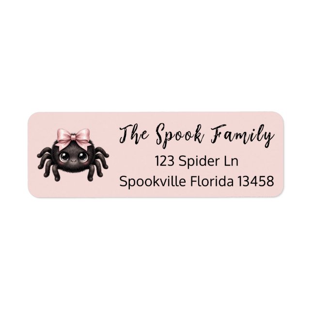 Süße Spinne Halloween Rücksende-Adressetikett (Vorne)