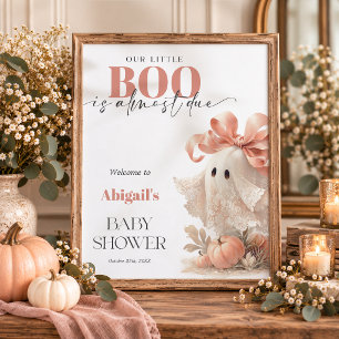 Süße Spitzen-Geister-Halloween-Baby-Shower-Willkom Poster