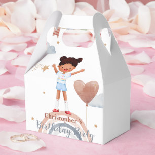 Süße Sport Afro-Ballon-Geburtstagsfeier für Mädche Geschenkschachtel