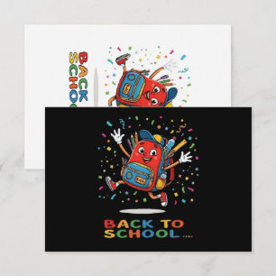 Süße springende Schultasche, Back-to-School-Design Dankeskarte