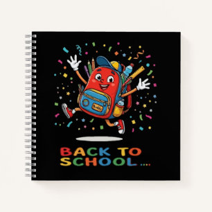 Süße springende Schultasche, Back-to-School-Design Notizbuch
