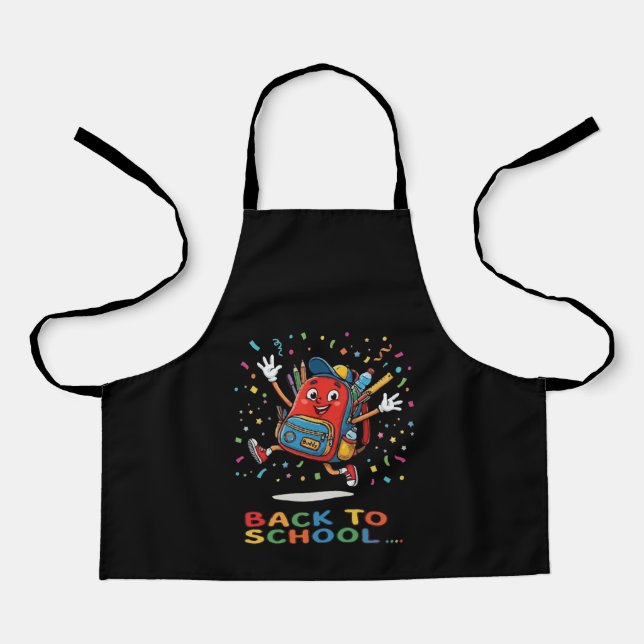 Süße springende Schultasche, Back-to-School-Design Schürze (Vorderseite)
