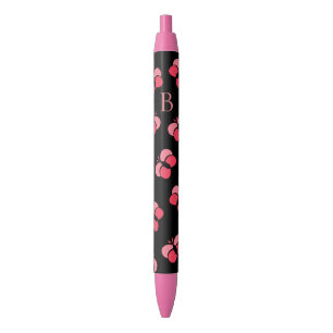 Süße sprudelnde rosa Schmetterlinge Monogramm Kugelschreiber
