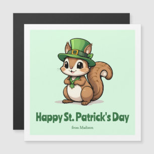 Süße St. Patrick's Day Eichhörnchen Magnetkarte