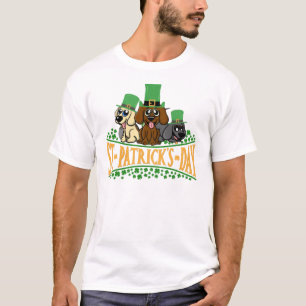 Süße St. Patrick's Day Hunde Koboldmütze Kleeblatt T-Shirt