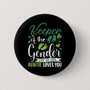 Süße St. Patrick's Day Hüterin des Geschlechts Tan Button