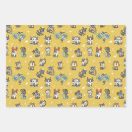 Süße Sternzeichen-Katzen-Wrap-Papier-Flachblatt-Se Geschenkpapier Set