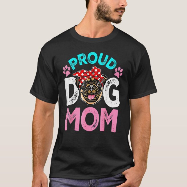Süße stolze Mops-Hundemama  Muttertag 2 T-Shirt (Vorderseite)