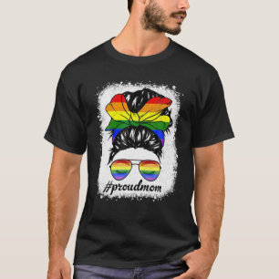 Süße stolze Mutter Unordentlicher Knoten Regenboge T-Shirt
