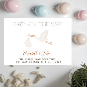 Süße Storchen-Babyparty Ankündigung