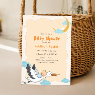 Süße Storchen-Speziallieferung-Baby-Party Einladung