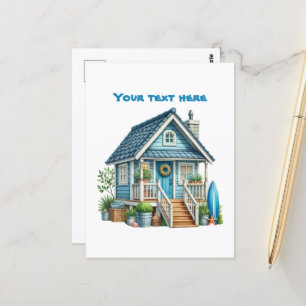 Süße Strand-Add Text Strandhaus Postkarte