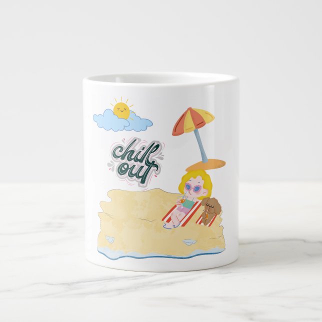 süße Strand Jumbo-Tasse (Vorderseite)