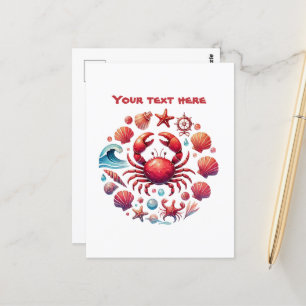 Süße Strand Krabbenliebhaber individuell anpassbar Postkarte