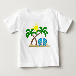 Süße Strand mit Palmen Baby T-shirt