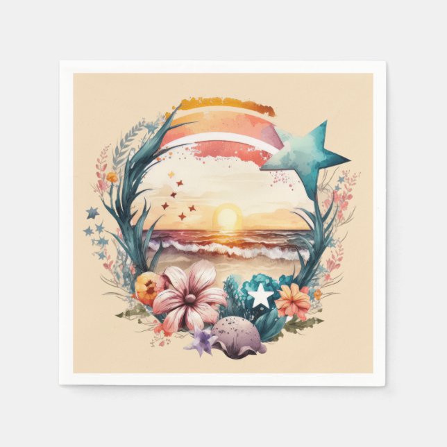 süße Strandparty Serviette (Vorderseite)