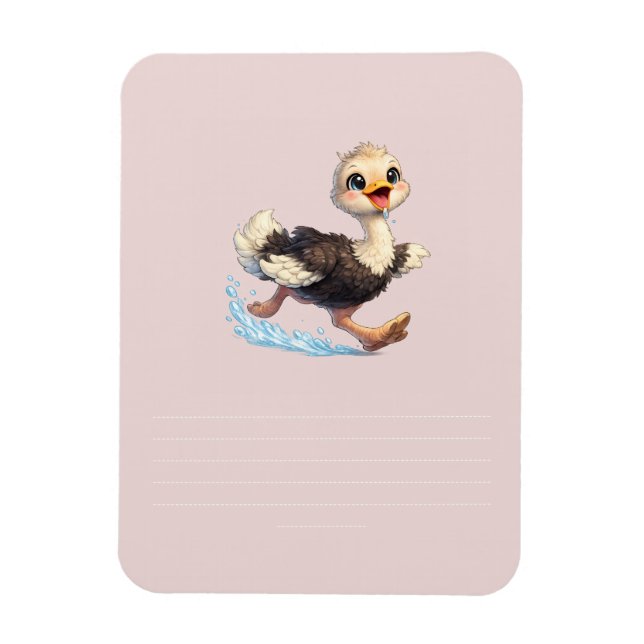 Süße Strauß-Freudige-Abenteuer-Illustration Magnet (Vertikal)