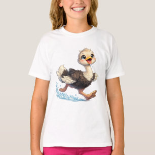 Süße Strauß-Freudige-Abenteuer-Illustration T-Shirt