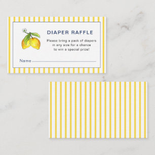 Süße Streifen Lemon Baby Shower Windel-Raffel Begleitkarte