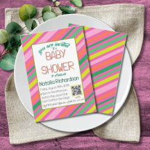 Süße Streifen-Rosa-Bunte-Regenbogen-Baby-Party-Ein